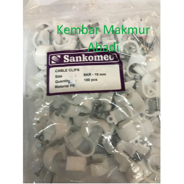 Klem Kabel 10mm Putih - Kabel Klem 10mm - Paku Klem Beton 10mm - Cable Clip 10 mm - Paku Beton 10mm