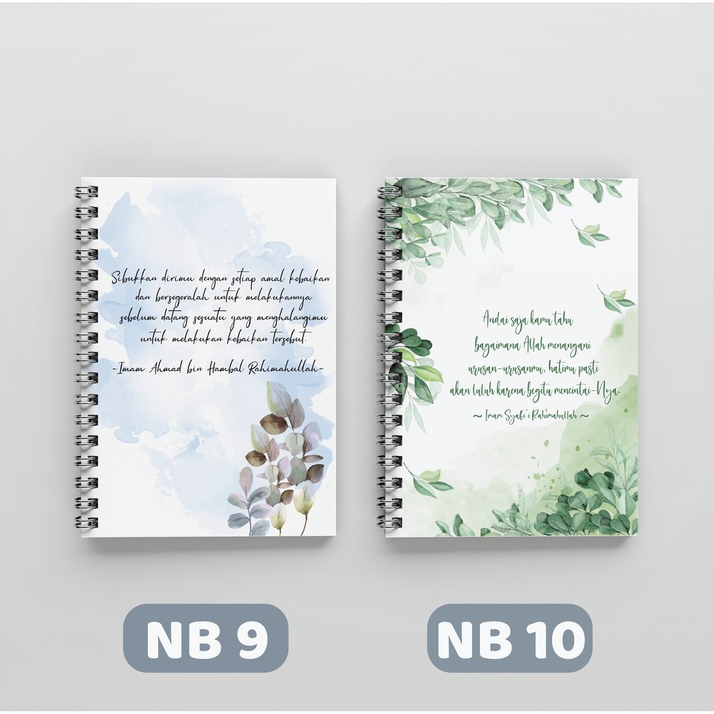 

Notebook Spiral bisa Custom Nama dan Quotes A5 dan B5 isi 100 lembar dan 120 lembar quotes islami