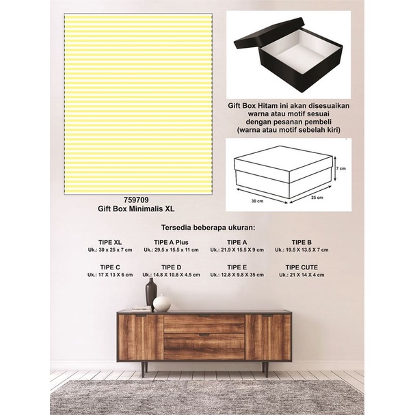 

Kotak kado/Kotak Hadiah/Box Minimalis XL-Garis Spectra LIGHT YELLOW-A