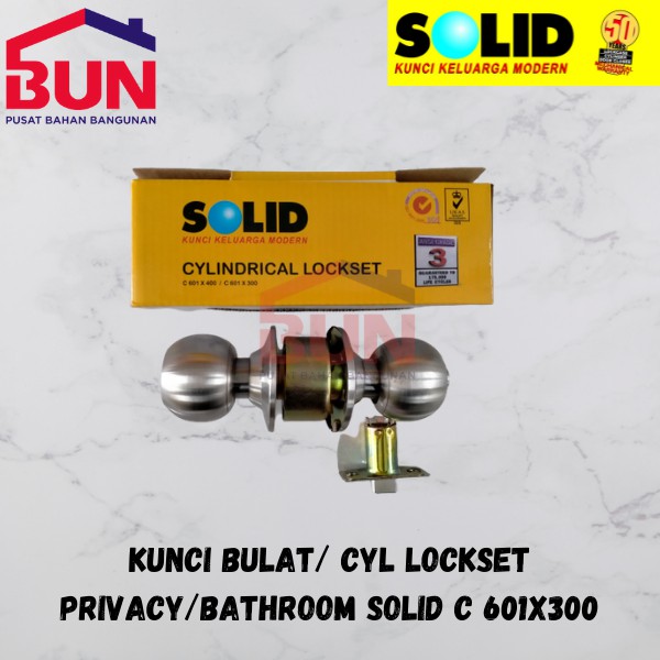 KUNCI BULAT/ CYLINDRICAL LOCKSET PRIVACY/ BATHROOM SOLID C 601x300