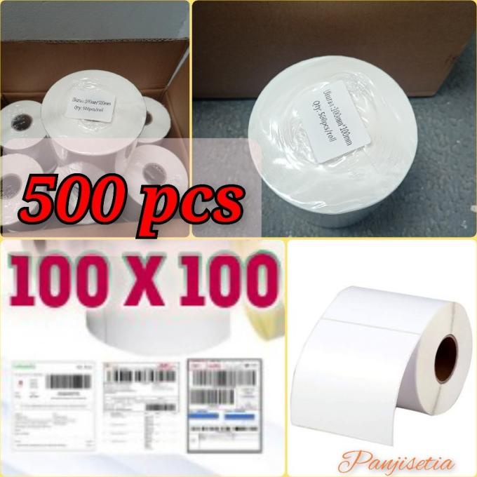 

(BISA COD) Label Sticker Thermal 100 x 100 Kertas Stiker isi 500 Resi Termal jnt GRATIS ONGKIR Kode 1057
