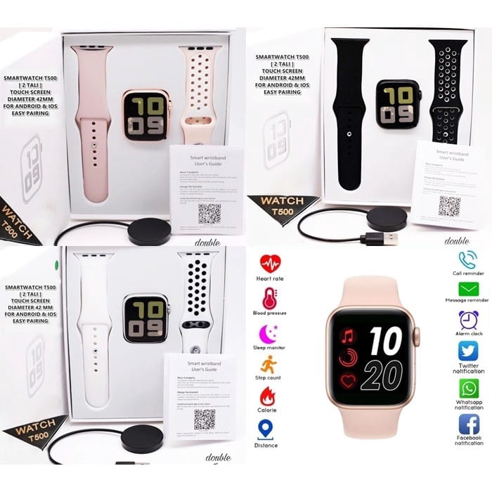 ORIGINAL ( COD ) SMARTWATCH T500 BLUETOOTH CALL ANDROID &amp; IOS