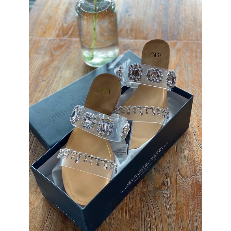 SANDAL WANITA ZS302 VINYL EMBELLISHED SANDALS PREMIUM IMPORT