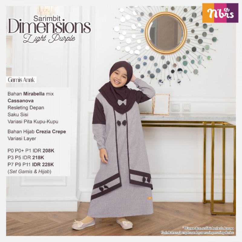 DIMENSIONS NIBRAS GAMIS ANAK