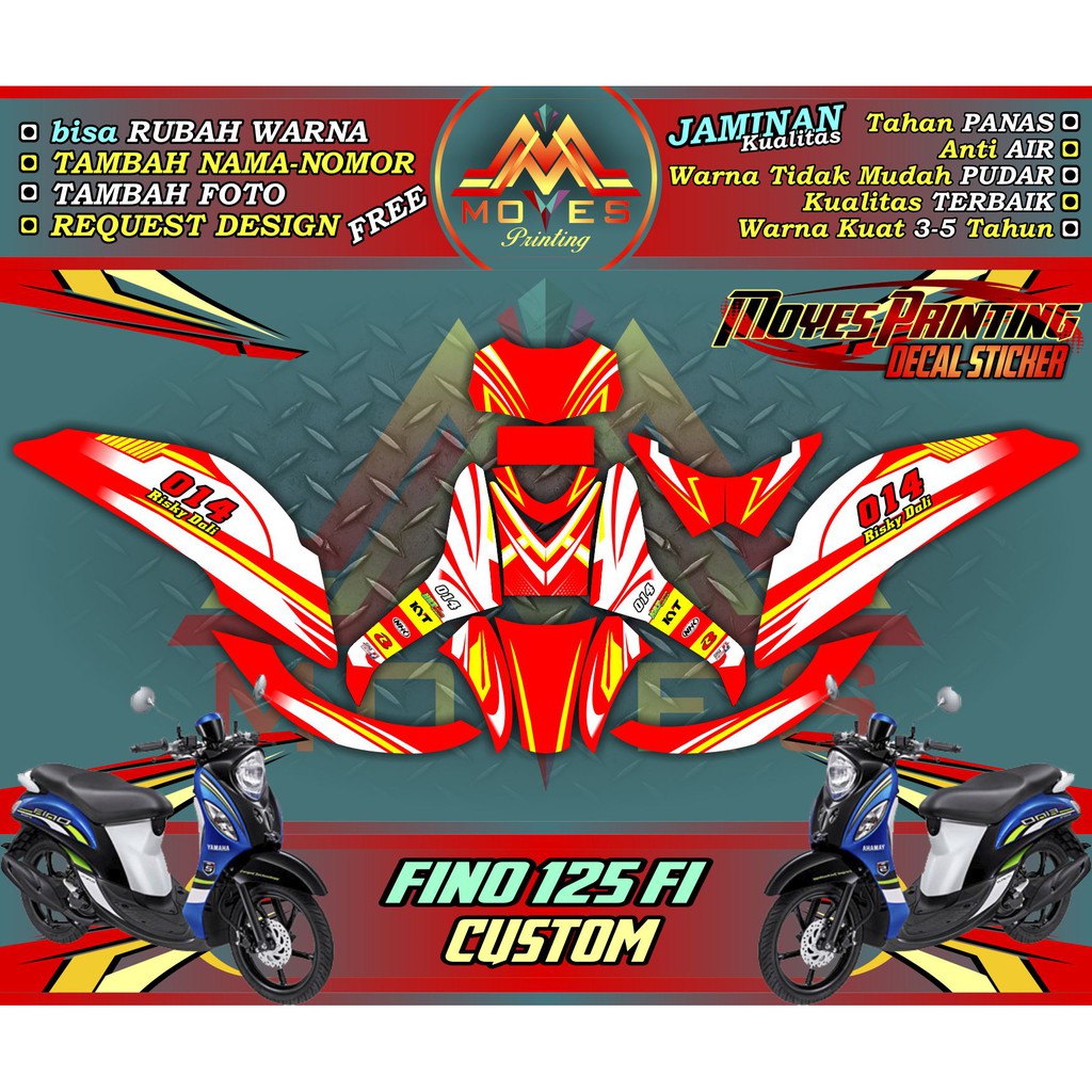 sticker motor full body yamaha fino 125 fi blue core - decal sticker yamaha fino 125 grande fi