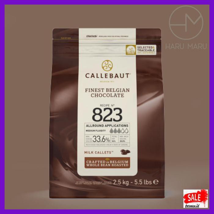 

RETLEMCOKLAT- CALLEBAUT MILK CHOCOLATE 823 KEMASAN 2,5KG -ASLII.