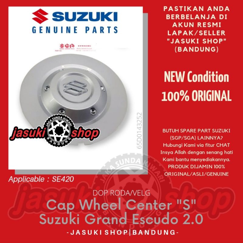 Cap Wheel Center Tutup Dop Roda Velg Suzuki Grand Escudo 2.0 SE420 2000 cc Kapsul Asli Ori Original