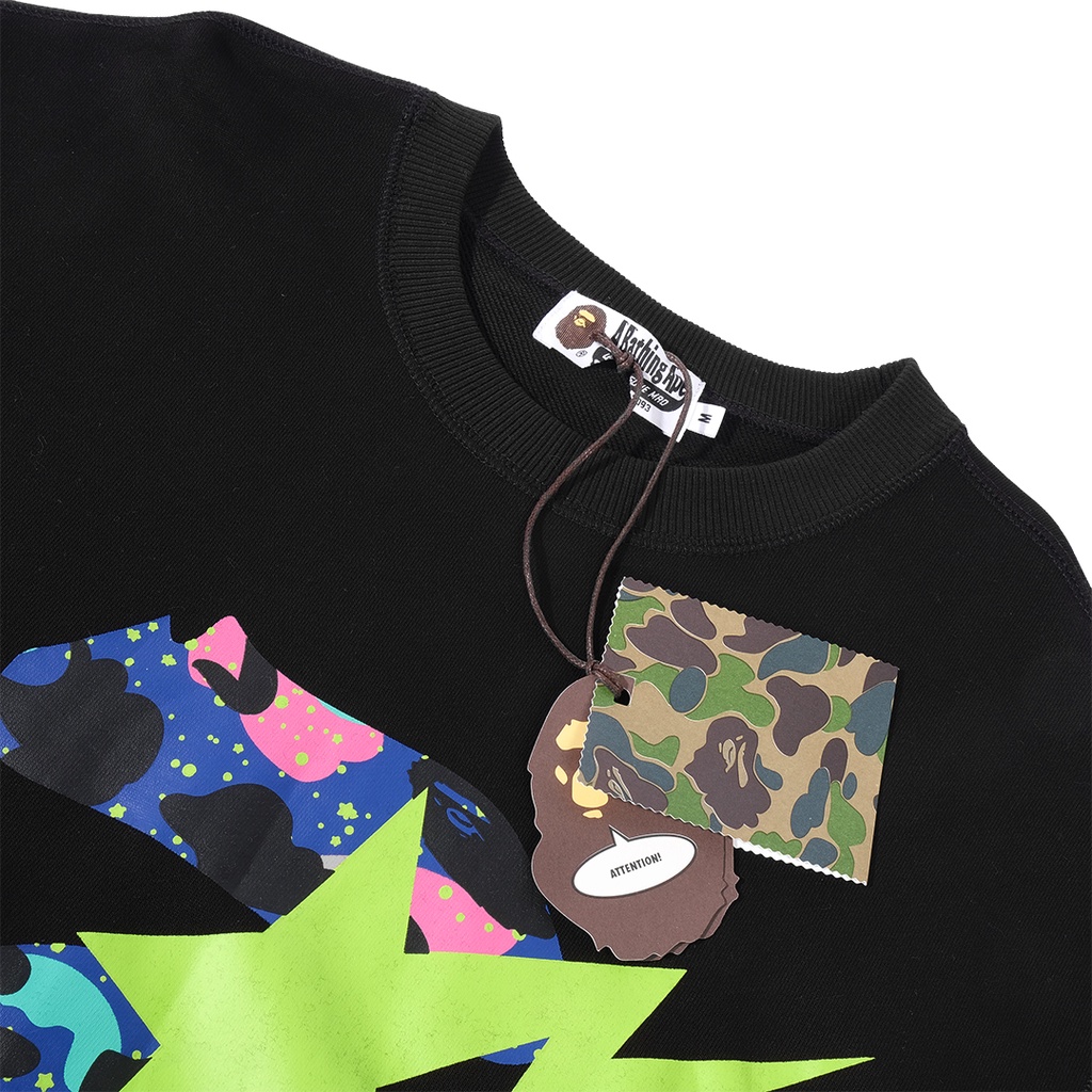 A Bathing Ape X Kid Cudi Crewneck Sweatshirt Black