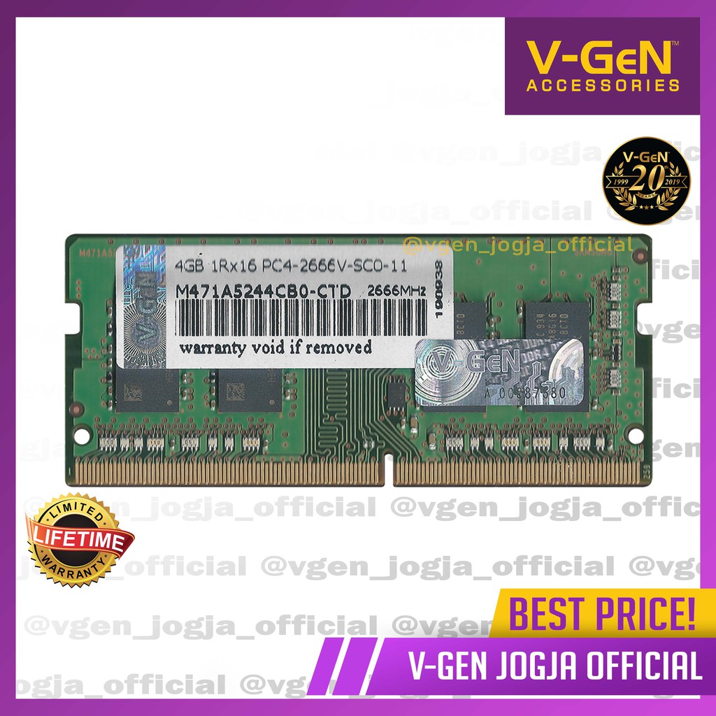 RAM DDR4 4GB - 16GB 21300/2666Mhz V-GeN SODIMM PLATINUM