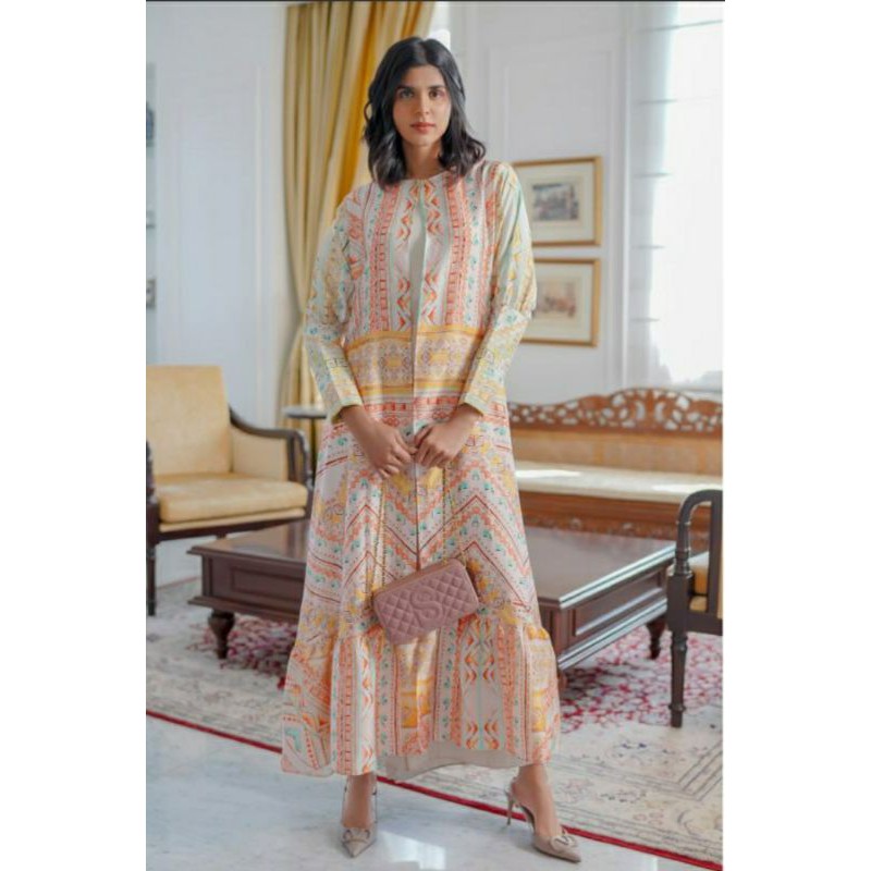 benang jarum gala long outer wanita buttonscarves new