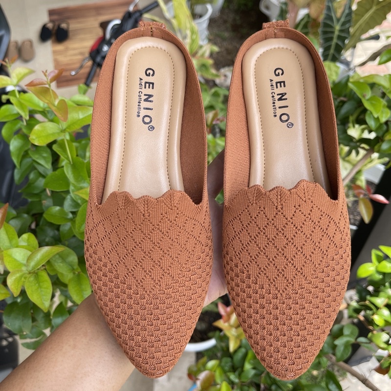 Sepatu Flat Wanita Rajut Impor , Flatshoes E69 GENIO E69