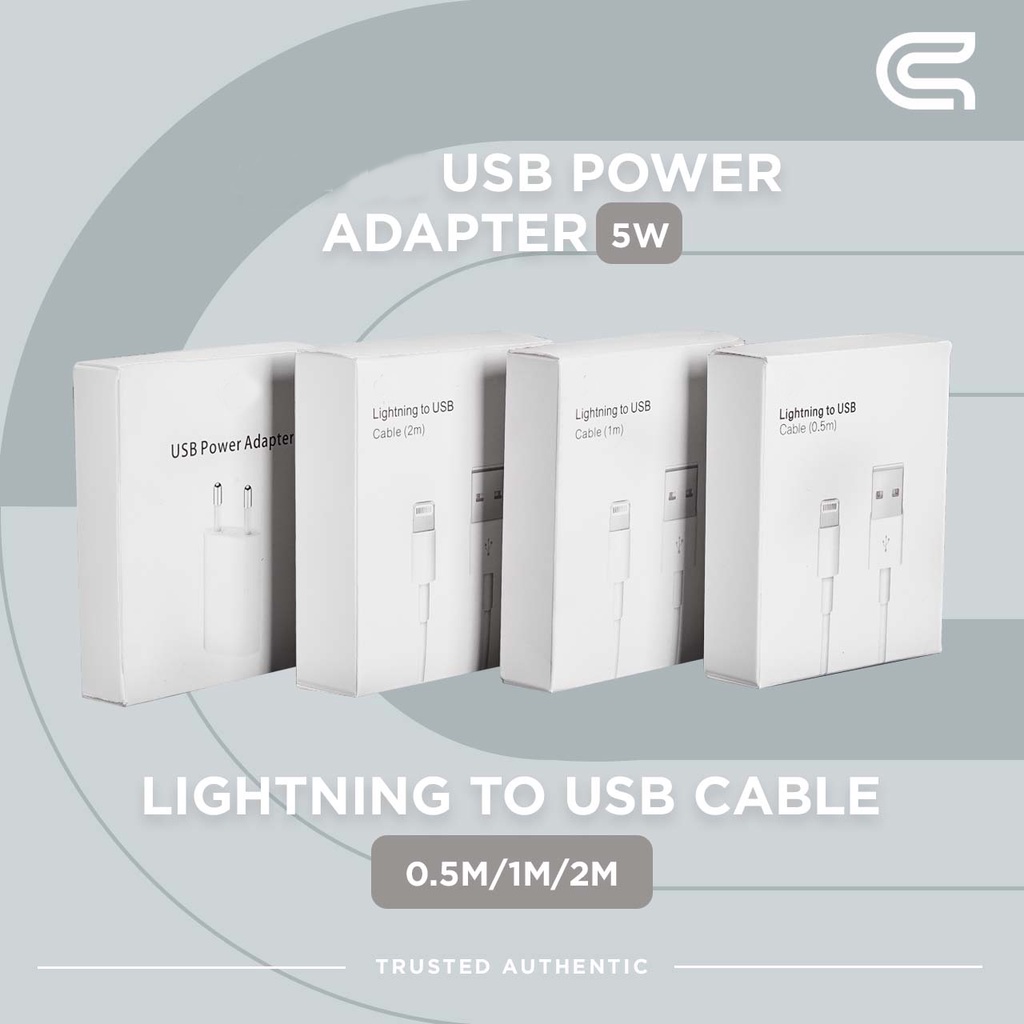 (Bundling) Lightning To USB Cable &amp; USB Power Adapter 5 Watt