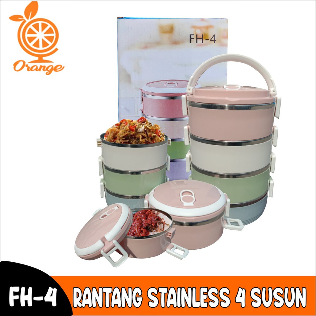 COD Termurah Rantang Stainless 3 Dan 4 Susun Tahan Panas Kedap Udara Tetap Awet Rantang Serbaguna GOSHOP88