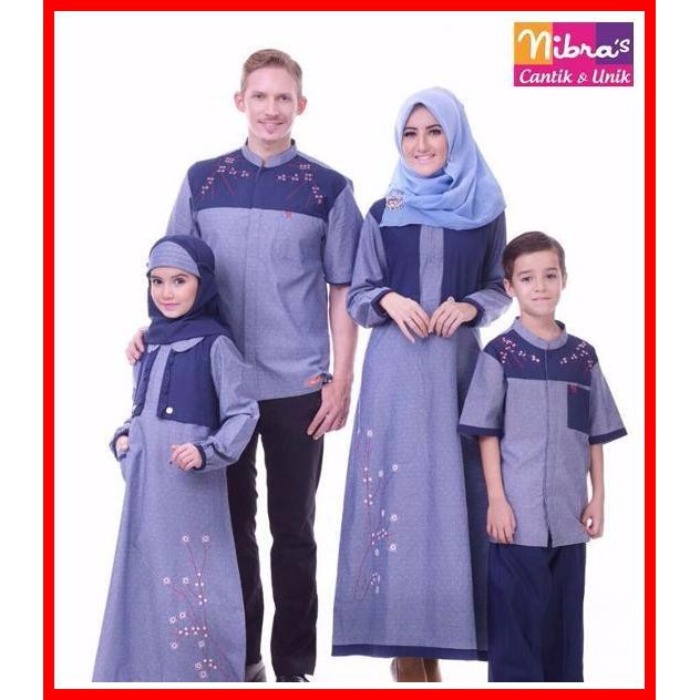  Model Baju Keluarga Untuk Lebaran Nibras Sarkel 30 Biru 