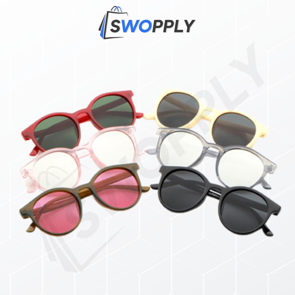 Swopply K502 Kacamata Bulat Retro Vintage Classic Plastik Korean Fashion Wanita