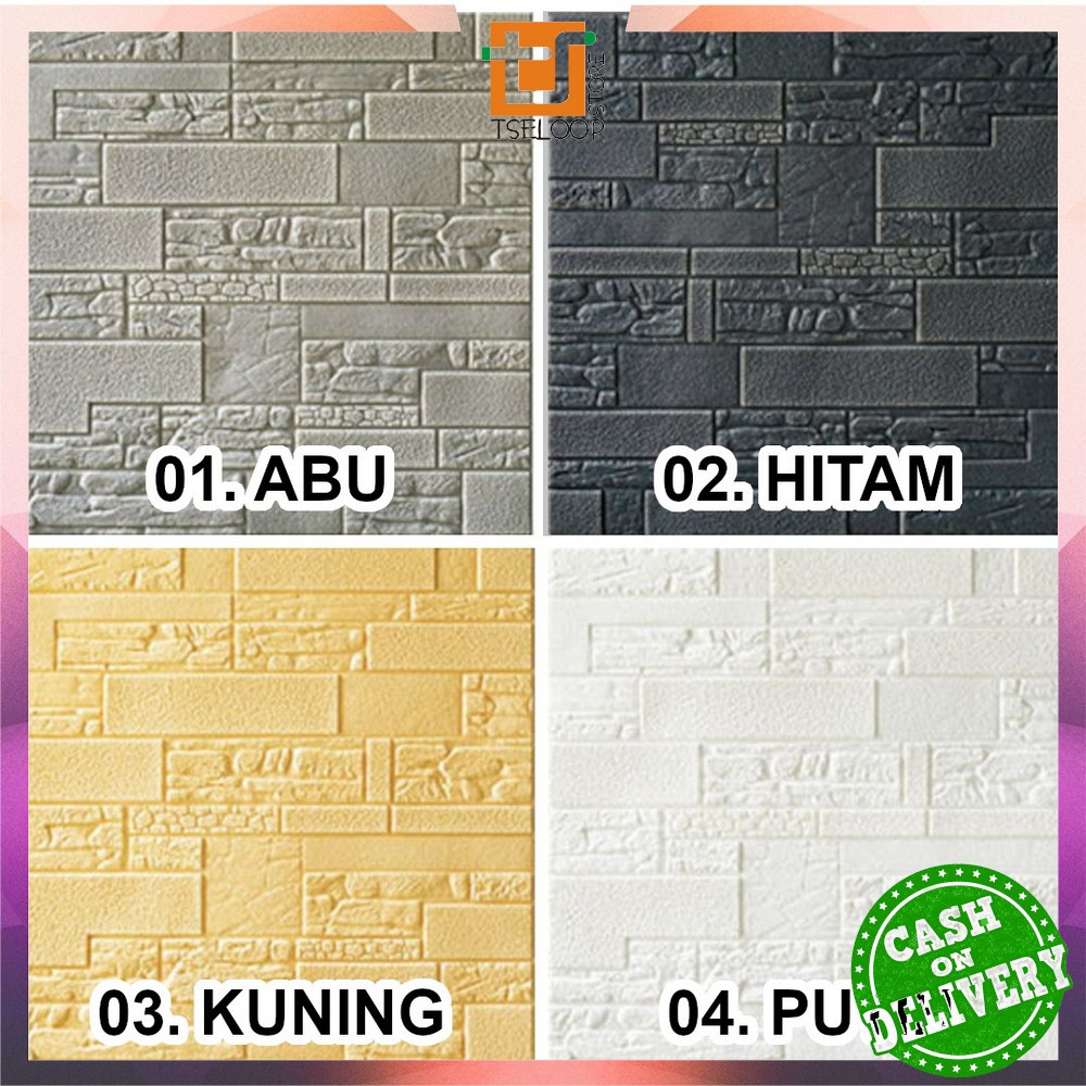 OFM-C217 - C224 Wallpaper 3D Foam Motif / Wallfoam Sticker Dinding Kamar / Walpaper Dinding Bata-A