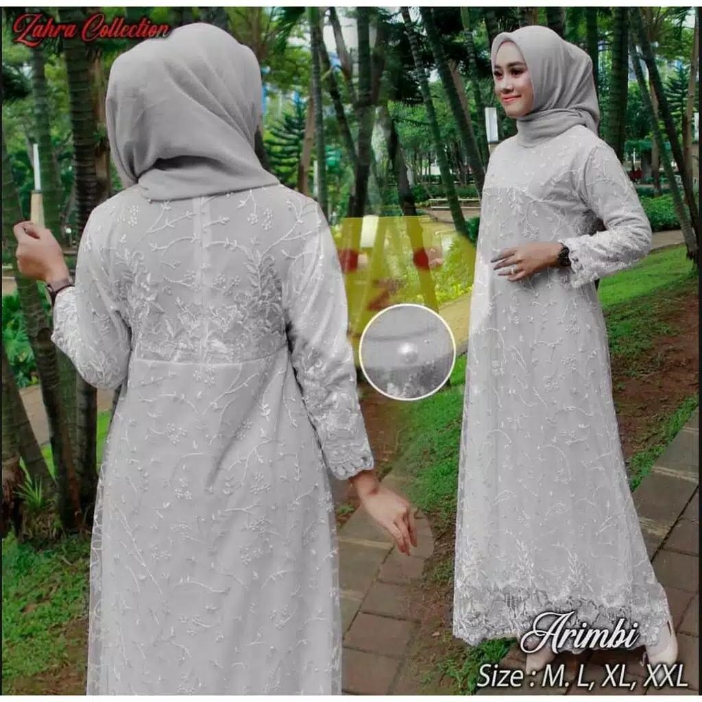 GAMIS BRUKAT TERBARU / GAMIS BROKAT ARIMBI / BAJU MUSLIM WANITA TERBARU 2020 / GAUN PESTA / ARIMBI