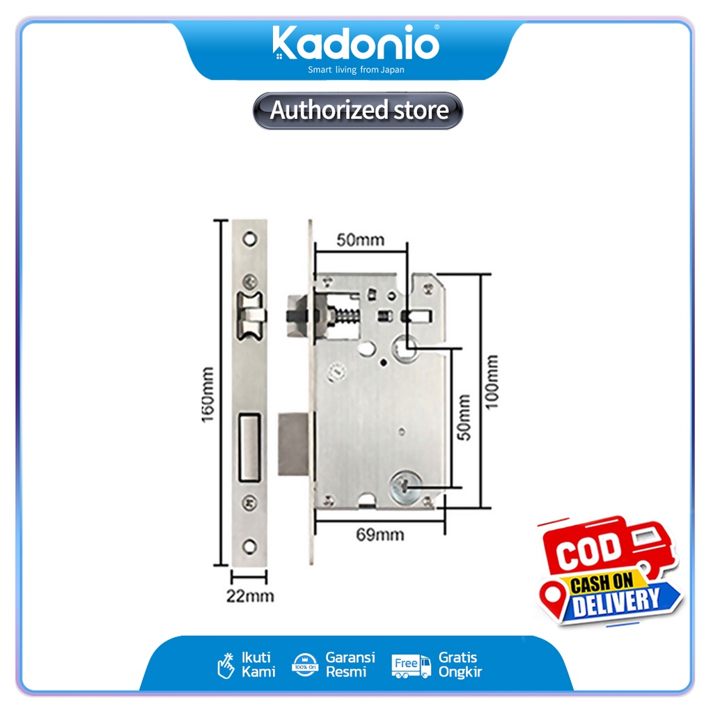 KUNCI PINTU Mortise Lock Set Digital Lock Body  door mortise