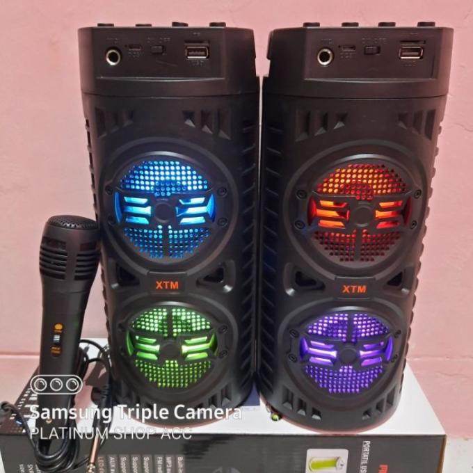 Murah Led Portable Karaoke Salon Aktif Bass Xtm666 Speaker Wireless Mi Ppr8Cfio3N