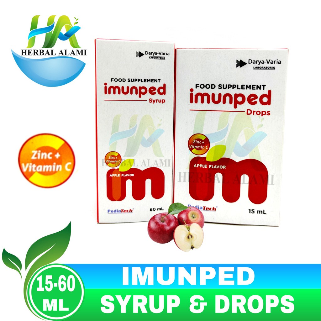 Imunped Syrup &amp; Drops - Suplemen Zinc &amp; Vitamin C Anak