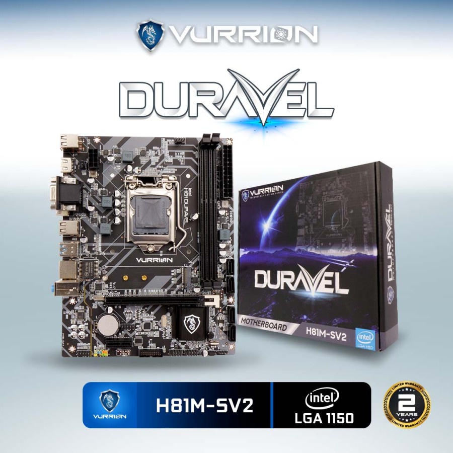 Mainboard H81M-SV2 &amp; N2 PRO Duravel Vurrion Intel LGA 1150 - Mobo Motherboard MB H81 Gen 4 / 5 Chipset B85 Vurion Resmi