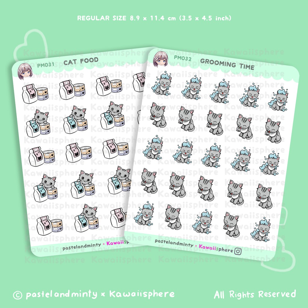 

Cat Series | Functional Planner Sticker | Stiker kucing | pastelandminty x kawaiisphere
