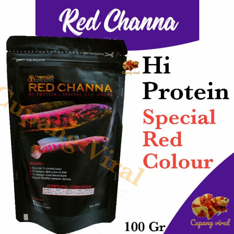 PREMIUM 88 - Pelet Ikan Channa Premium Red Booster 100 Gram