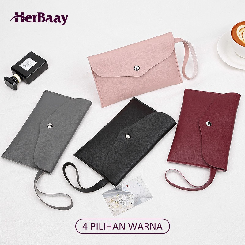 

Herbaay BISA COD Pouch Tas Kosmetik Dengan Handle Tas tenteng wanita dengan warna bahan PU yan