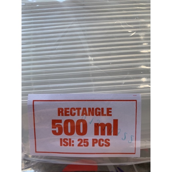 Thinwall Persegi Panjang 500ml Food Grade Bening