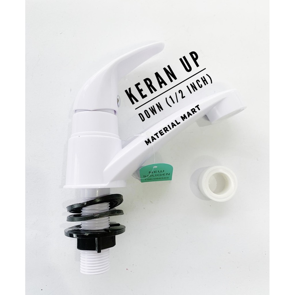 Keran Air Wastafel Up Down PVC | Kran Air Cuci Tangan Plastik Murah | Material Mart
