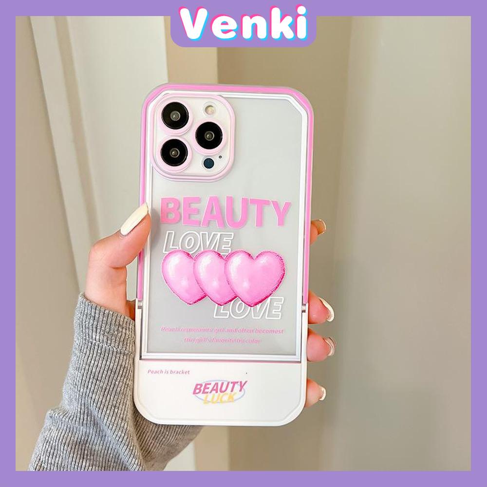 iPhone Case Acrylic Invisible Folding Stand Silicone Soft Case Airbag Shockproof Camera Cover Heart Cute Compatible For iPhone 11 Pro Max 13 Pro Max 12 Pro Max 7Plus xr XS Max