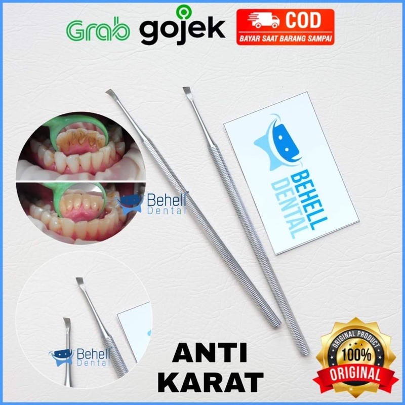 ANTI KARAT ALAT KIKIR KARANG GIGI MANUAL 1 SISI | PEMBERSIH PENGHILANG NODA PLAK AMPUH - Scaling Scaler Dental behelldental