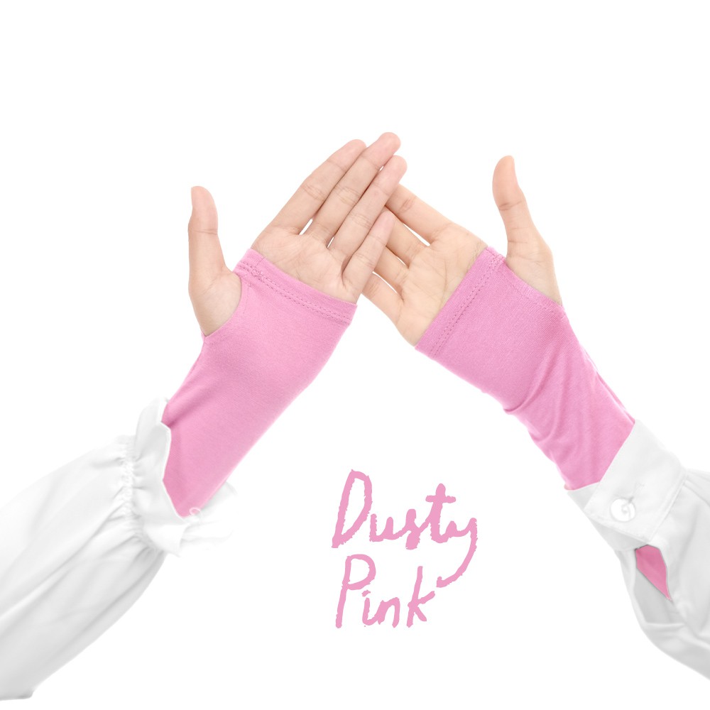 Hasna Handsock Jilbab Afra Warna Dusty Pink Manset Tangan