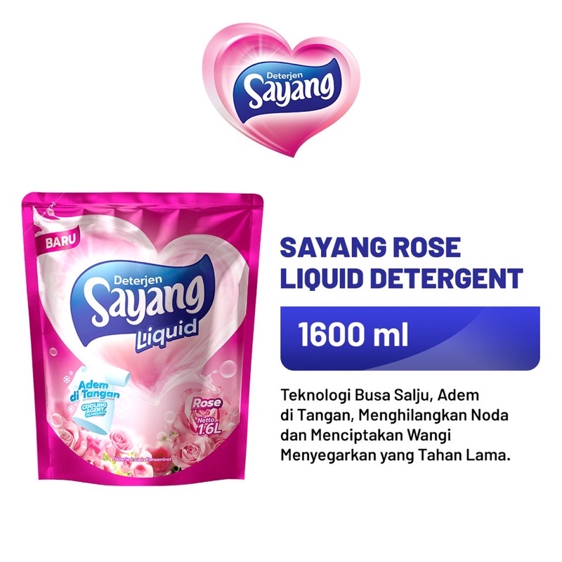 Detergen sayang liquit (cair) Rose, lavender, original fresh 1,600ml