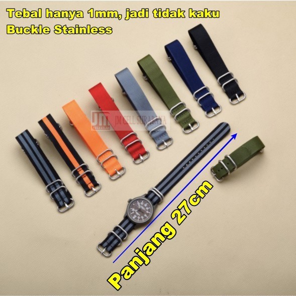 Tali Jam 20mm Watch Strap Alba Alexandre Christie AC Casio - Zulu Nato Metal Buckle