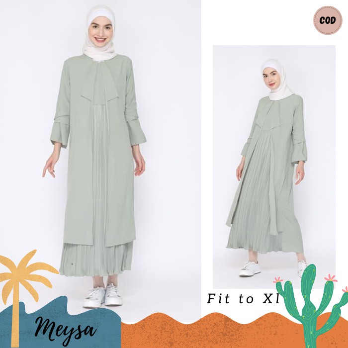 LUVENA GAMIS PLISKET OUTER DRESS POLOS DRES PLISKET BAJU GAMIS REMAJA FASHION MUSLIM MK265 TERBARU