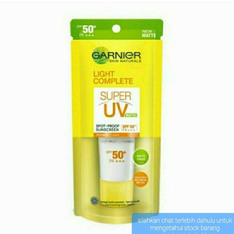 GARNIER LIGTH SUPER UV SUNSCREEN SUNBLOCK WAJAH SPF 50+ 15ML DAN 30ML