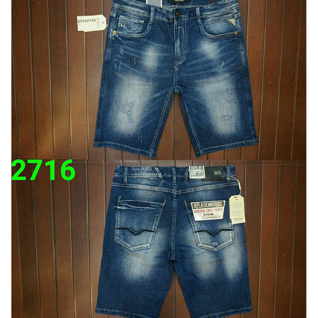 celana pendek jeans REPLAY denim slim fit
