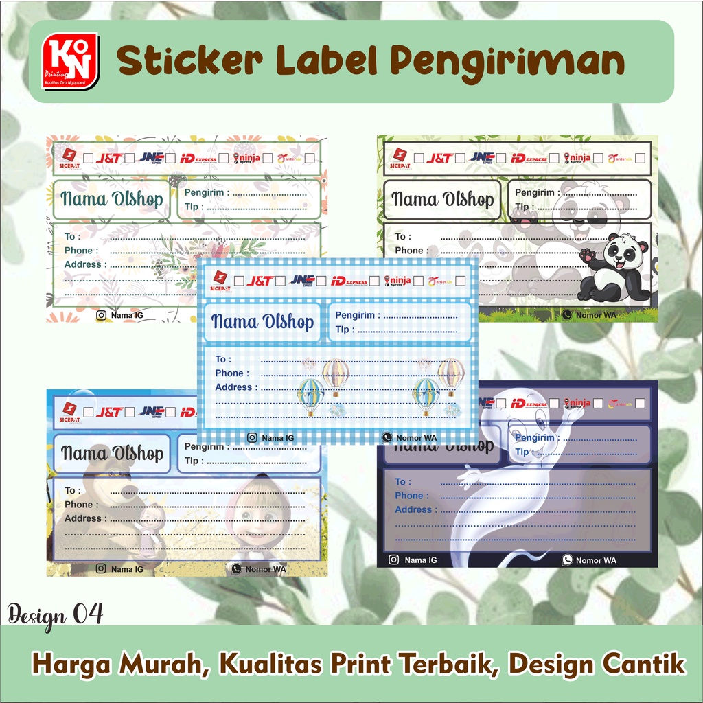 

Stiker Label Pengiriman Olshop | Stiker Alamat Pengiriman | Design 04