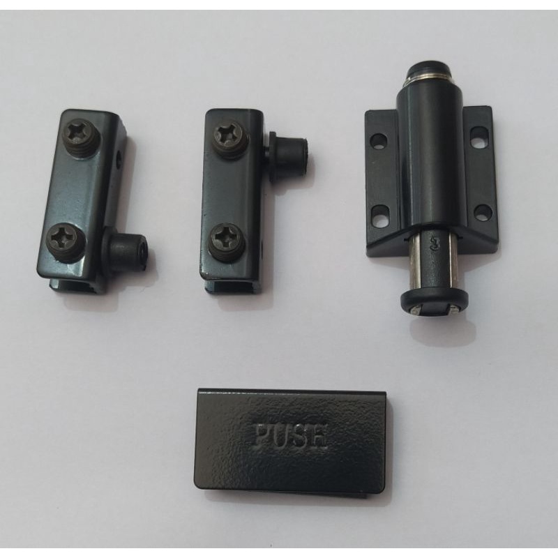 Engsel Pivot Kaca Jepit PLUS Magnet Push Tip On Kabinet Lemari TV
