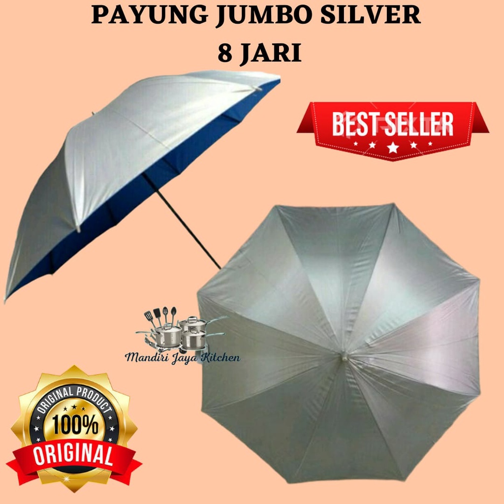 Payung silver 8 jari-jumbo