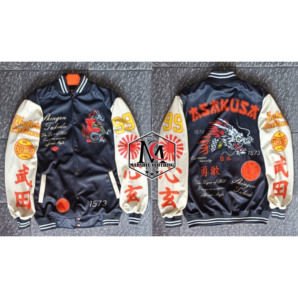 RCL - Varsity Jacket Leather Vintage Baseball Original Memphis / Memphisorigins Kamikaze Pria Wanita L XL