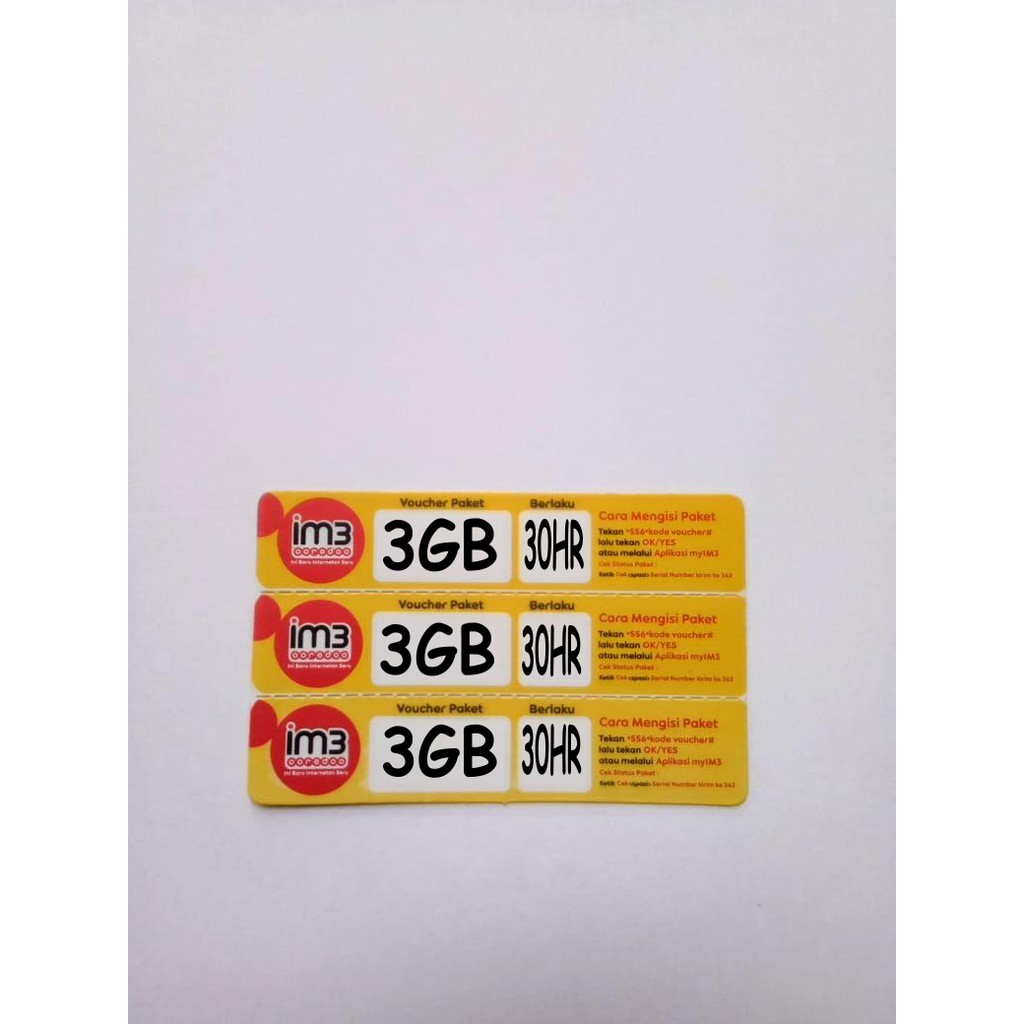 VOUCHER INDOSAT 3GB 30HARI +2lokal attack