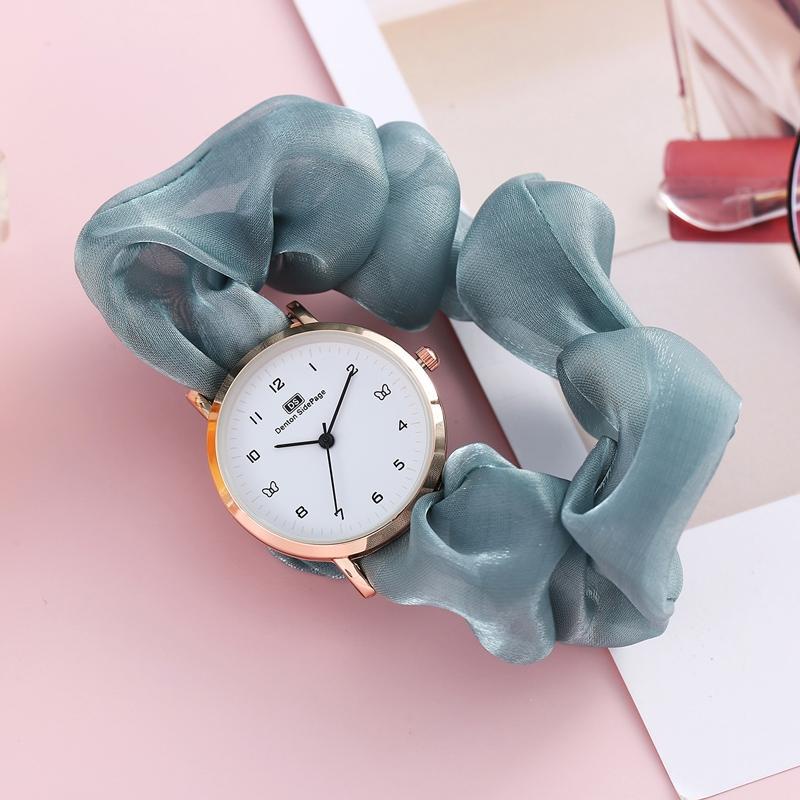 HARGA TERBAIK✅ Jam Tangan Wanita New Model Ikat Rambut Unik Terbaru Fashion Wanita Impor Scrunchie Jam Tangan Wanita Korea Pita Aloi Elastis Aksesoris Arloji Women Watches Cewek Kekinian Bunga Daisy -JW2