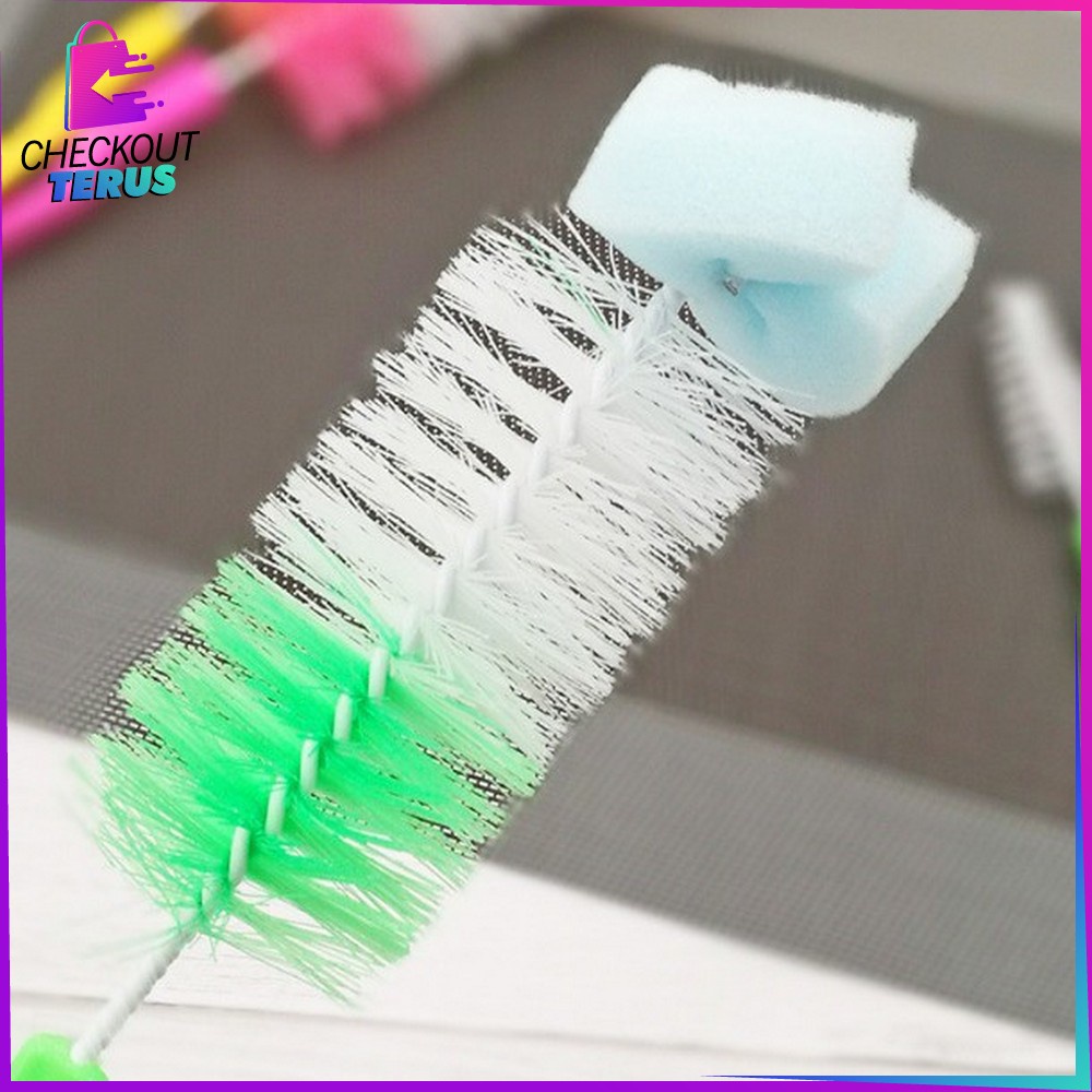 CT C42 Sikat Pembersih Botol Susu Bayi 2IN1 Sikat Botol Susu Bayi Gratis Sikat Dot Baby Bottle &amp; Nipple Brush Alat Pembersih Botol Susu Bayi