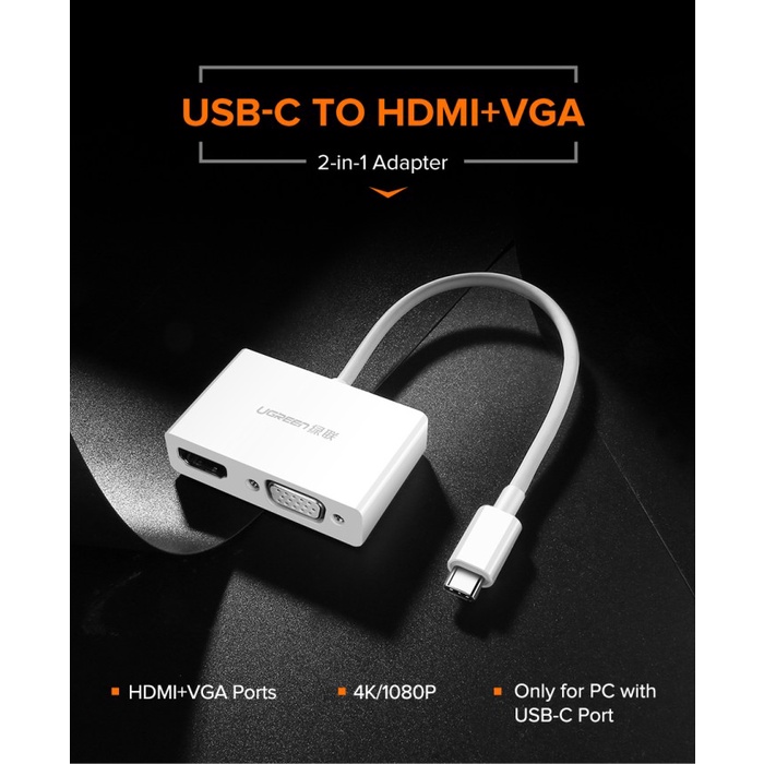 UGREEN USB-C to HDMI + VGA Converter - MM123