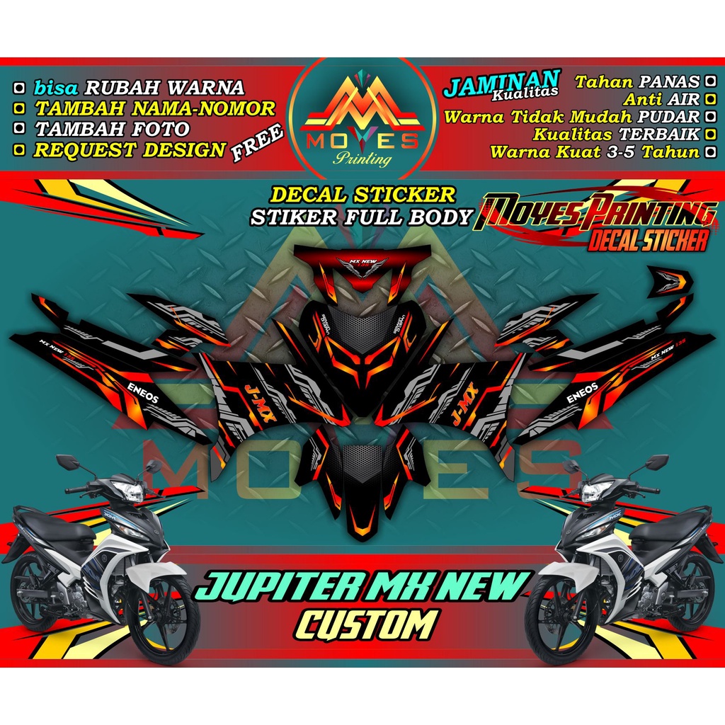 Decal Mx New 135 Motif Custom Keren - Decal Jupiter Mx New 135 Full Body Kit Motor Yamaha