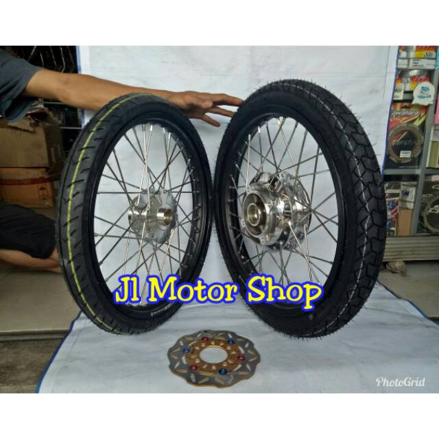 SEPAKET VELG JARI JARI JUPITER Z VEGA R FORCE 1 F1ZR SUPRA KARISMA REVO BLADE JUPITER MX LAMA MX NEW VEGA ZR RR R JUPITER Z Z1 DLL + Ban Luar Dalam Dan Cakram