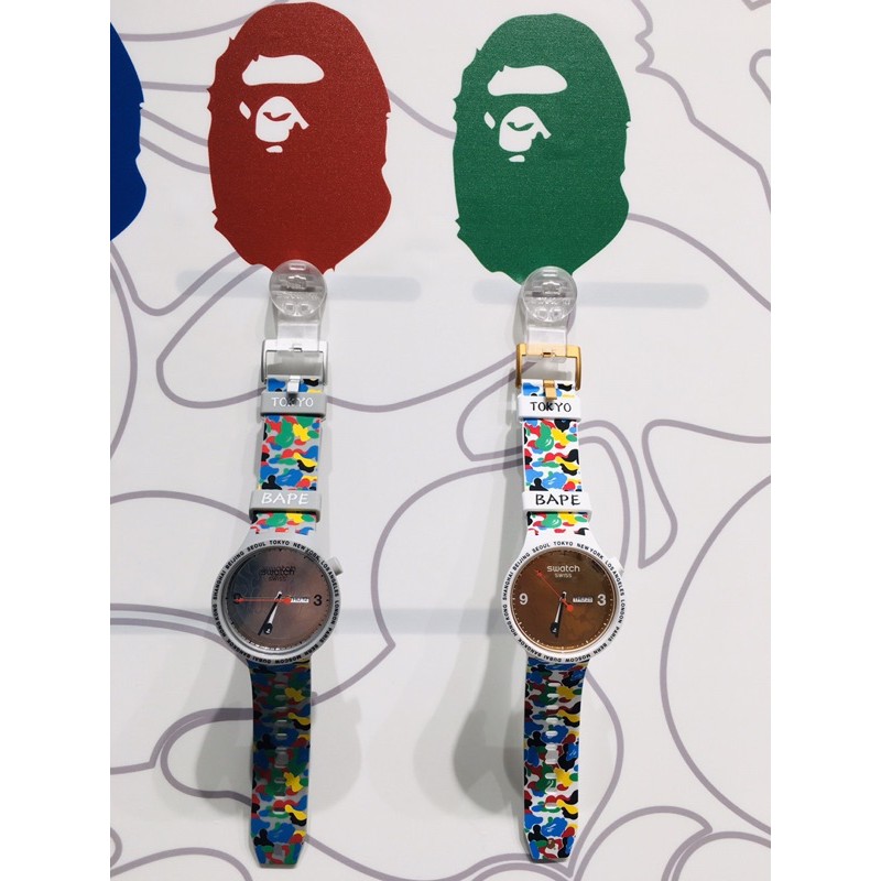 Swatch x Bape Big bold jam tangan
