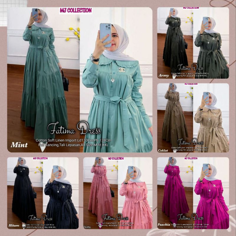 fatima dress by mj collection /restok bestseller/gamis/maxy